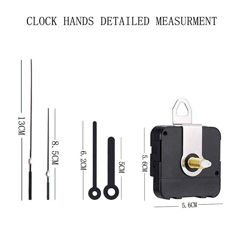 Timelike Silent Quartz DIY Wall Clock Movement Non-Ticking Repair Parts Replacement Kit Including 4 Pairs Hour Hands and Minute Hands 2 Second Hands - Image 5
